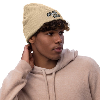 Highly Elated Ribbed Knit Beanie